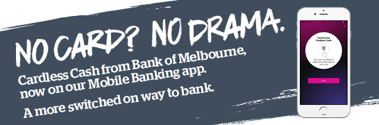 Cardless cash from Bank of Melbourne, now on our Mobile Banking app